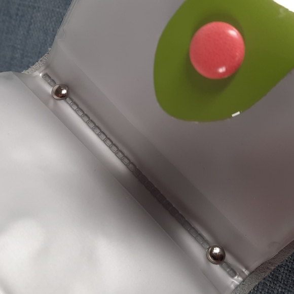 Pink Green Patent Leather Business Credit Photo Cards Card Wallet - Picture 4 of 6